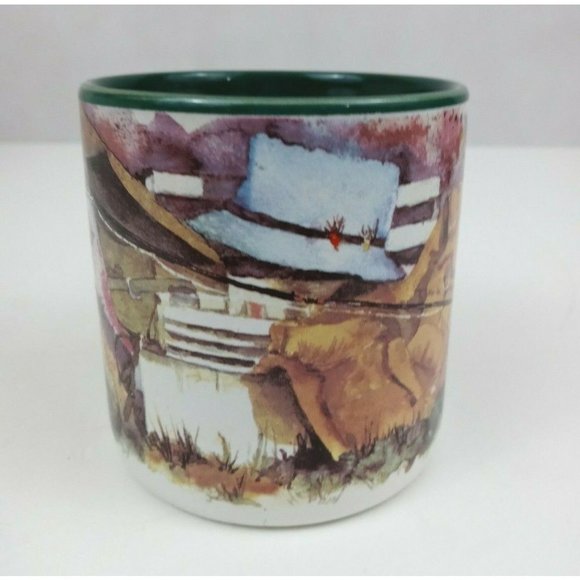 Vintage 1991 Potpourri Press Gone Fishing Coffee Cup Mug Rare 3.5" Tall - Picture 2 of 7